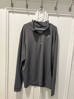 Gray Philadelphia Eagles Quarter-Zip Performance Pullover